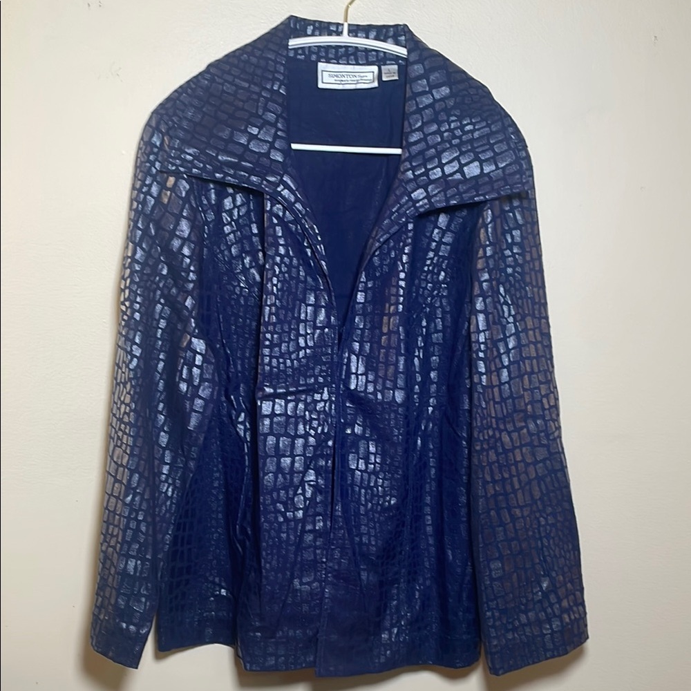 💕 3/$50 BUNDLE George Simonton Blue Textured Light Weight Jacket